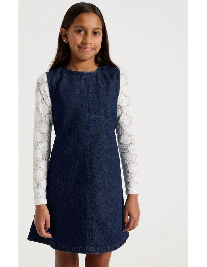 Aline Denim Dress and Lace Top in Denim image 2