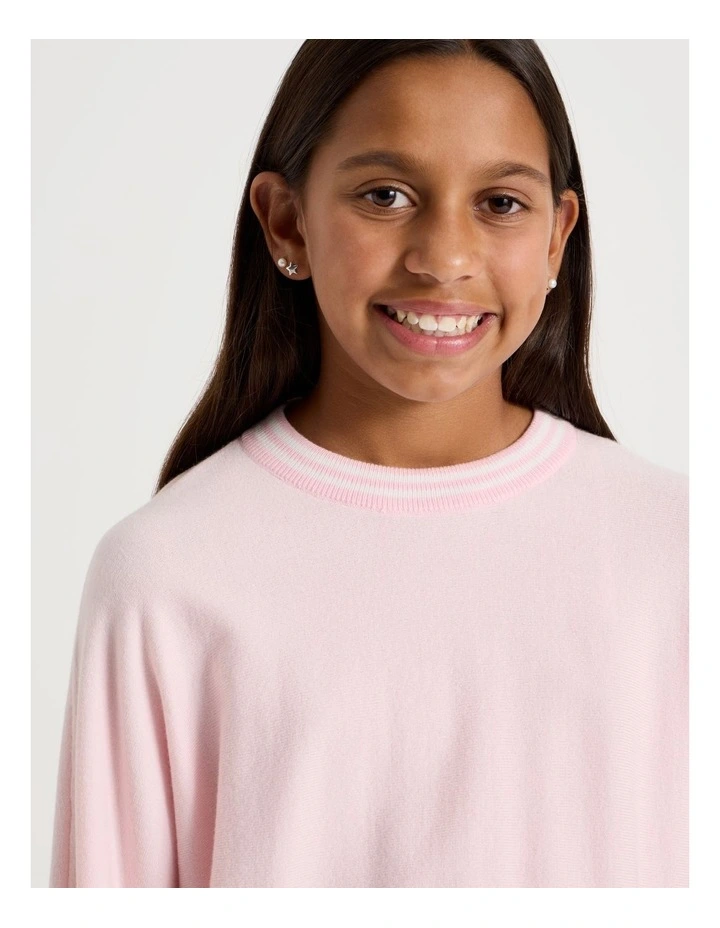 Puff Sleeve Knitted Dress in Pink image 2