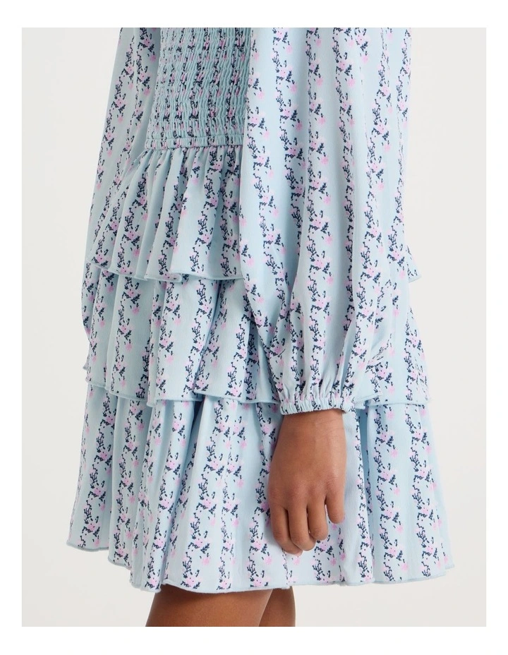 Shirred Bodice Dress In Pink image 3