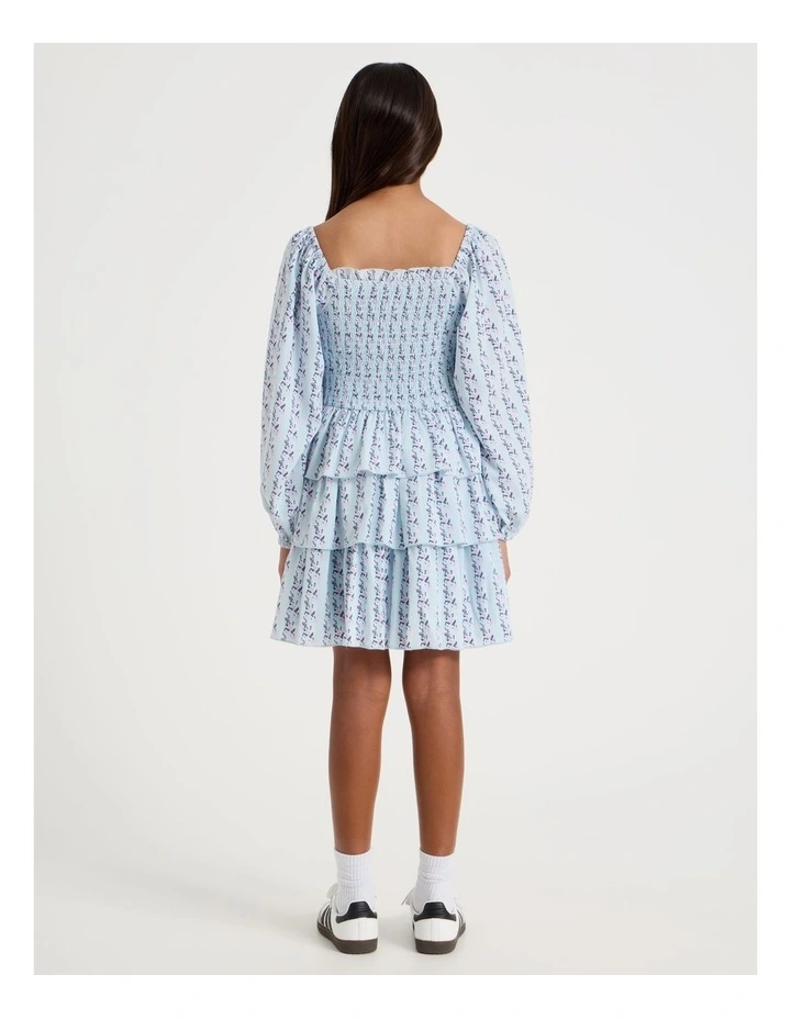 Shirred Bodice Dress In Pink image 6