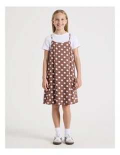 Shift Dress & Tee Set in Brown Spot