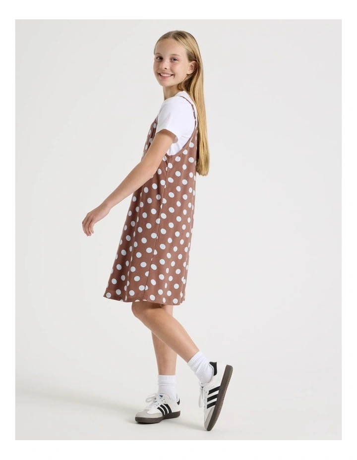 Shift Dress & Tee Set in Brown Spot image 2