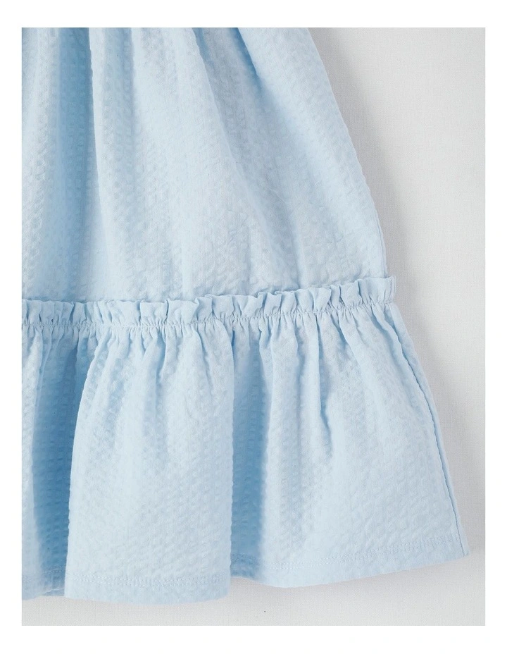 Rib Tank Seersucker Dress in Light Blue image 4