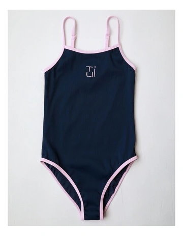 Textured Micro Rib One Piece in Navy