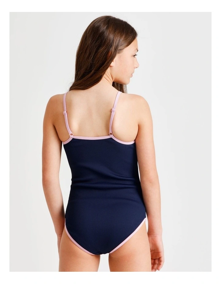 Textured Micro Rib One Piece in Navy image 4