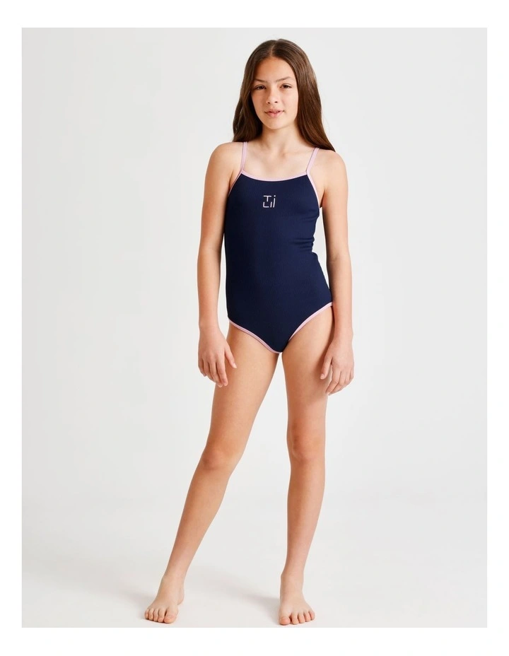 Textured Micro Rib One Piece in Navy image 5