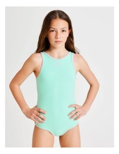 Sleeveless Scoop Back Tank One Piece in Wide Rib Terry in Mint