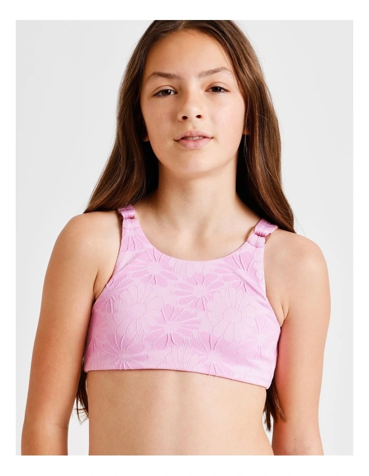 Sleeveless Reversible Bikini in Textured Floral, Gingham and Pink image 3