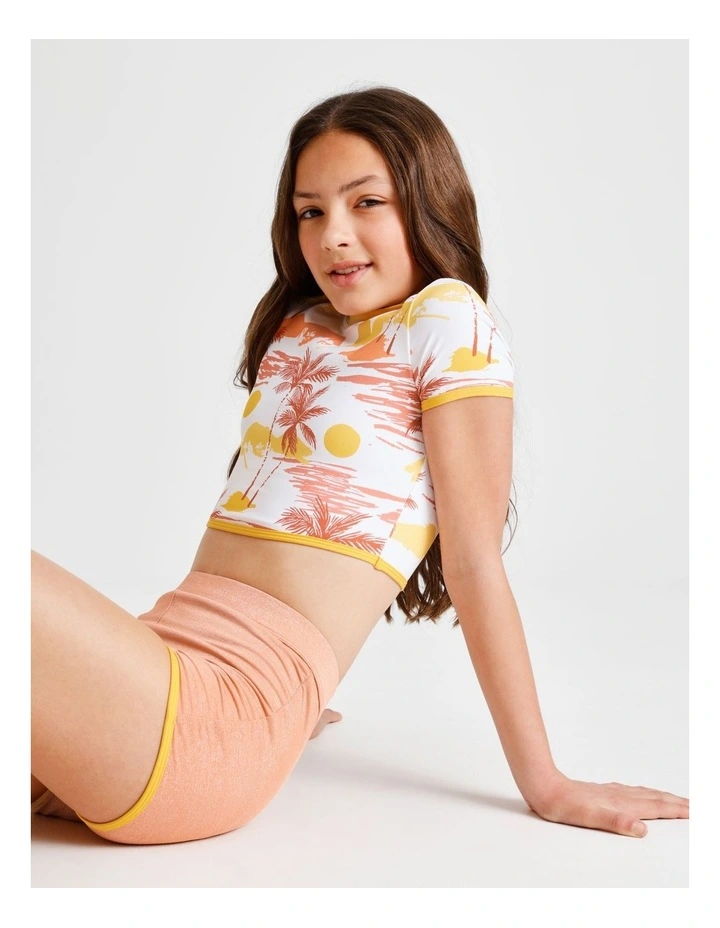 Short Sleeve Rashvest and Boy Leg Brief in Landscape and Orange image 5