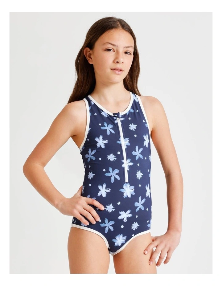 Sleeveless 1/4 Zip Tank in Navy image 1