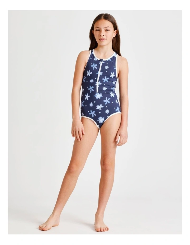 Sleeveless 1/4 Zip Tank in Navy image 2