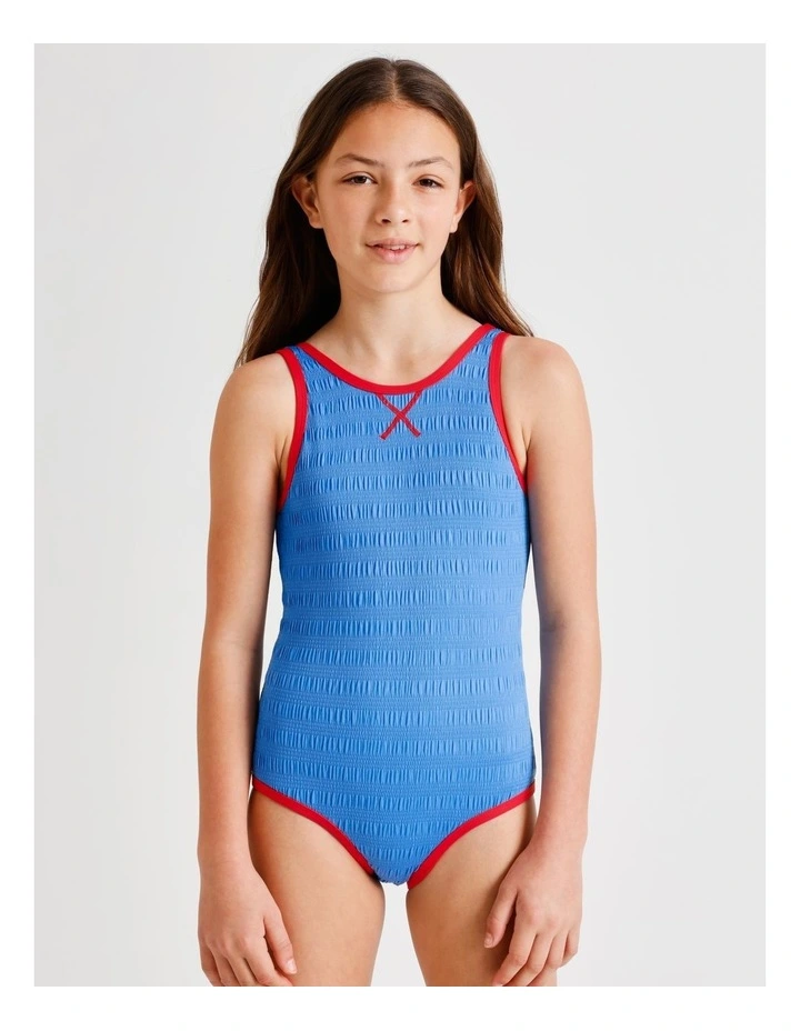 Sleeveless Scoop Back Tank One Piece in Blue image 1