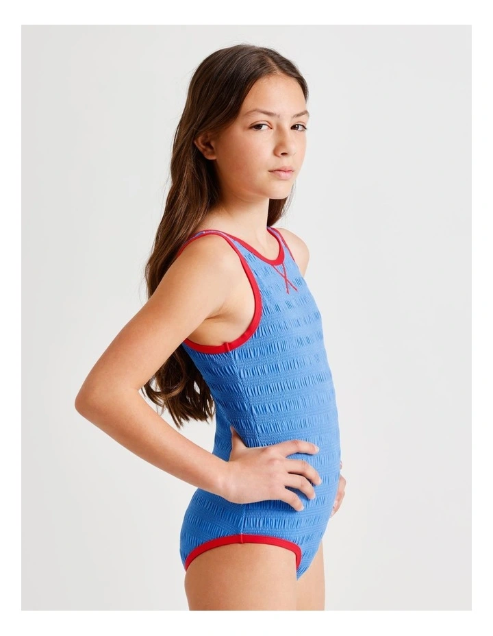 Sleeveless Scoop Back Tank One Piece in Blue image 2
