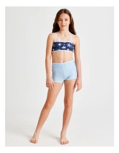 Sleeveless Bandeau Boy Leg Bikini in Navy