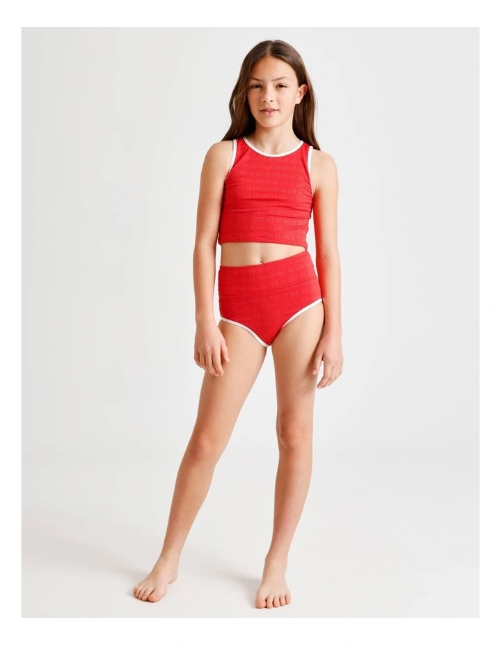 Tilii Sleeveless Broderie Bikini in Red image 2