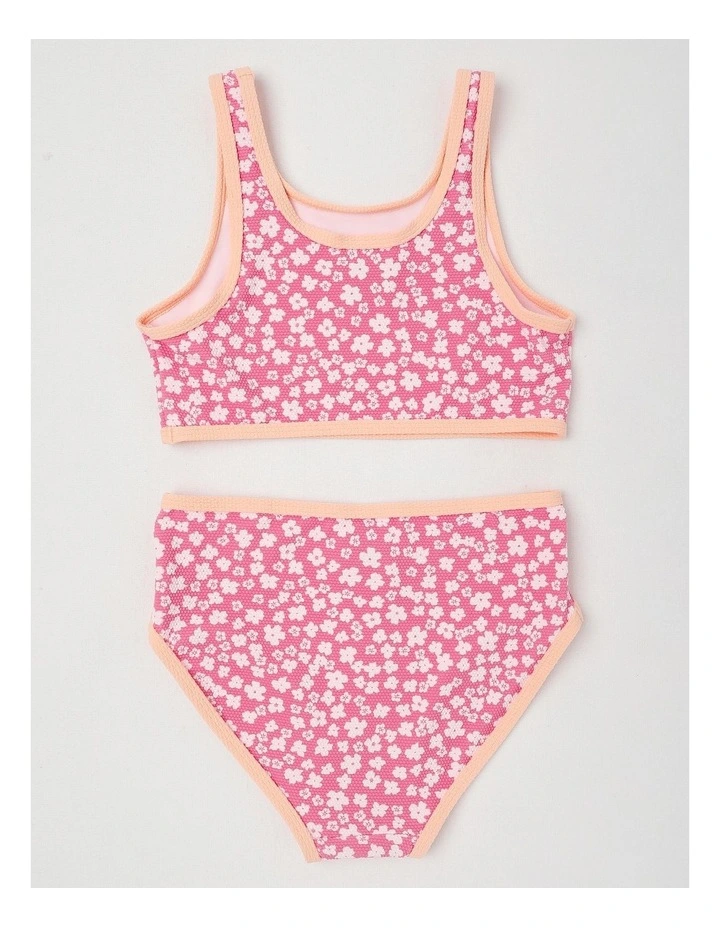 3 Piece Bikini And Rashvest Set in Jacquard Floral/Pink image 5
