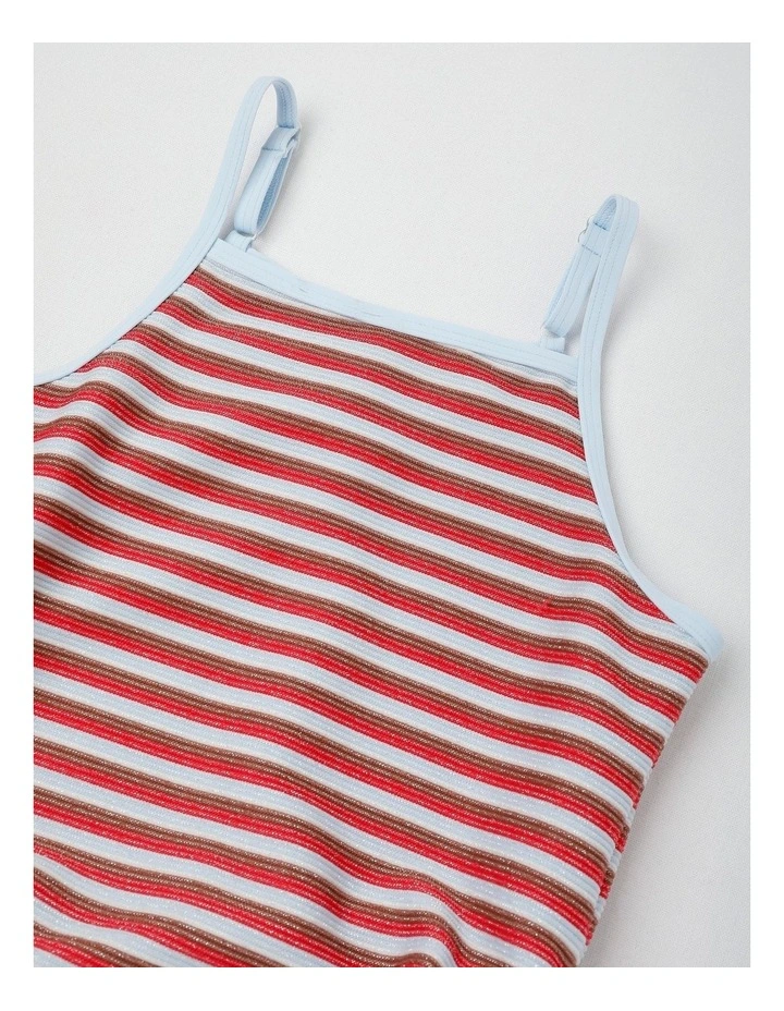 Tankini Set with Ties on Side in Stripe/Assorted image 2