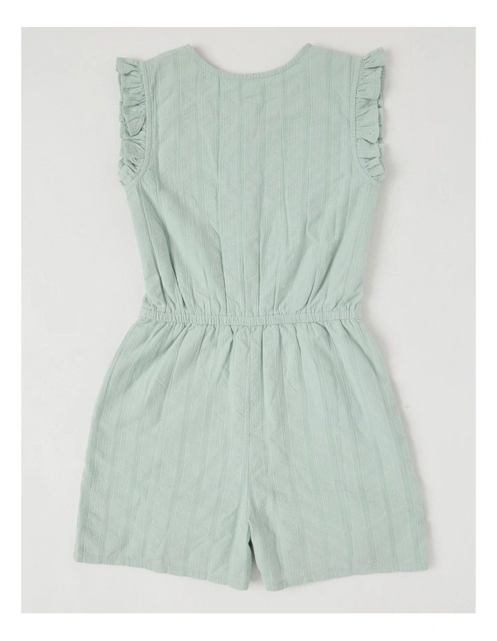 Pintuck Playsuit with Flutter Sleeve in Sage image 3