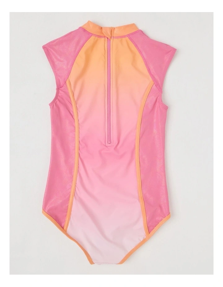 Extended Shoulder Swimsuit in Pink/Peach image 3