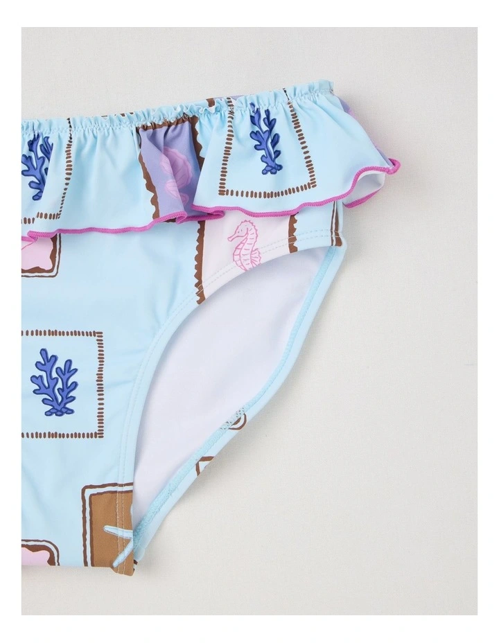 Bikini Set with Frill Detail in Blue image 5