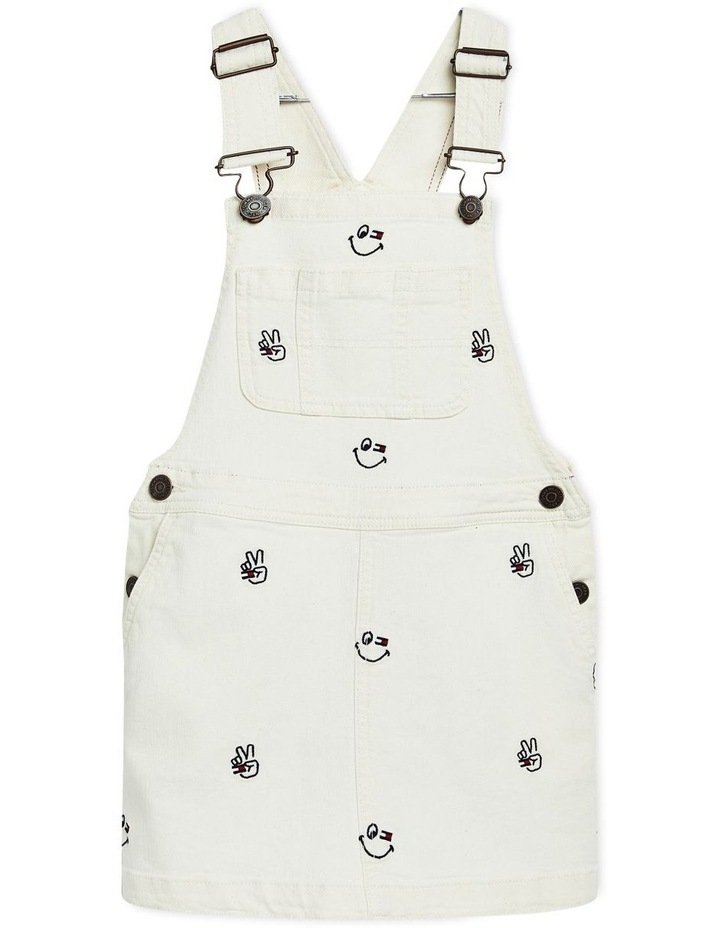 Dungaree Critter Dress in White