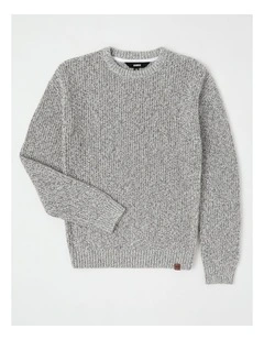 Raglan Fisherman Knit Top in Ecru