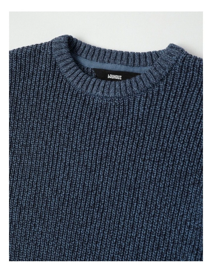 Raglan Fisherman Knit Top in Blue image 2