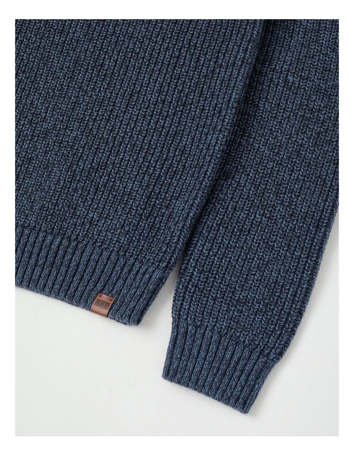 Raglan Fisherman Knit Top in Blue image 4