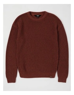 Raglan Fisherman Knit Top in Burgundy
