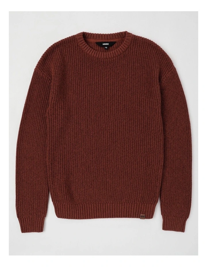 Raglan Fisherman Knit Top in Burgundy image 1