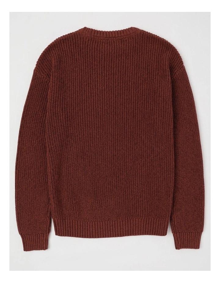 Raglan Fisherman Knit Top in Burgundy image 3
