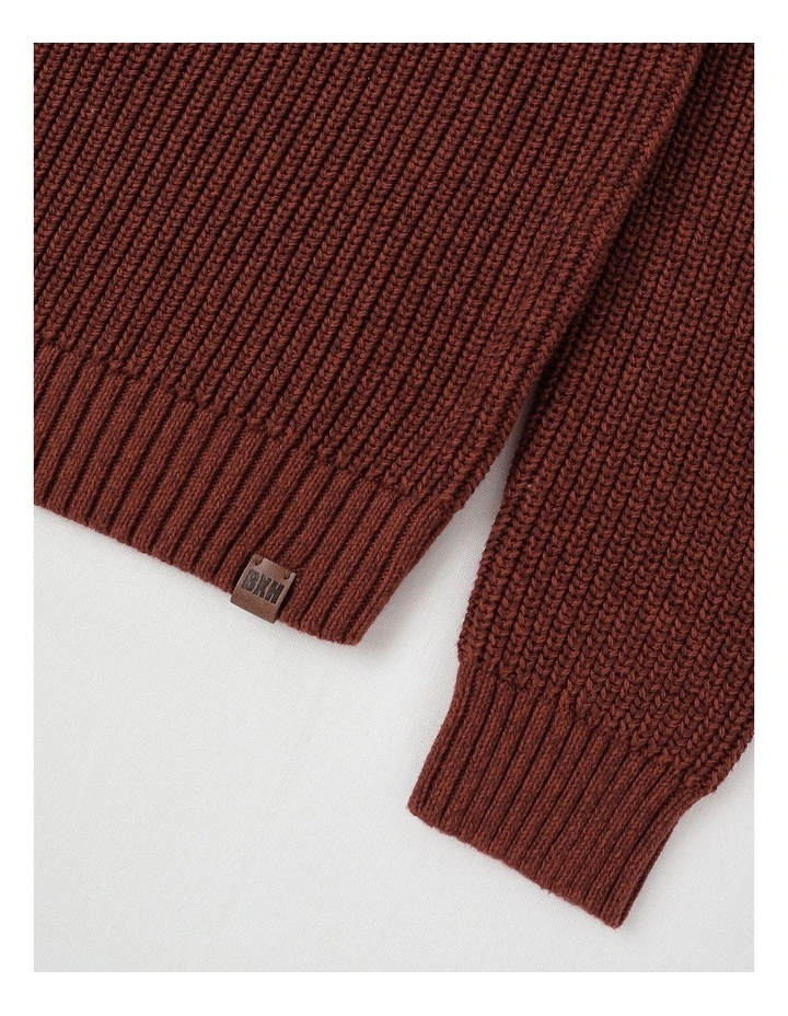 Raglan Fisherman Knit Top in Burgundy image 4