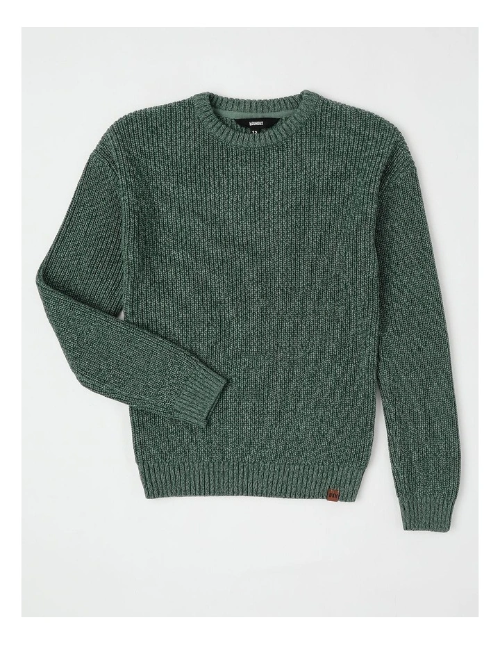 Raglan Fisherman Knit Top in Khaki image 1