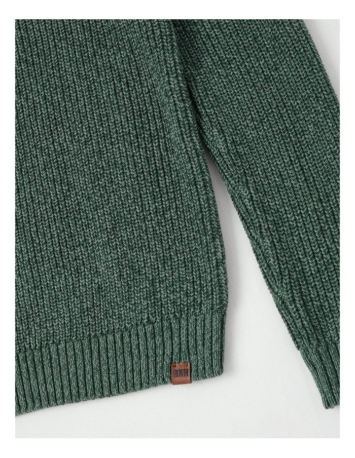 Raglan Fisherman Knit Top in Khaki image 2