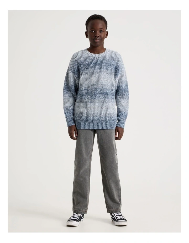 Crew Neck Ombre Knit in Blue image 2