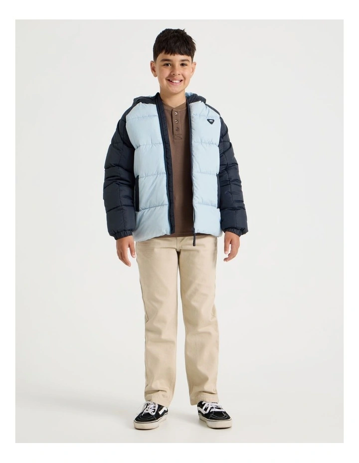 Recycled Puffer Jacket in Blue and Navy image 1