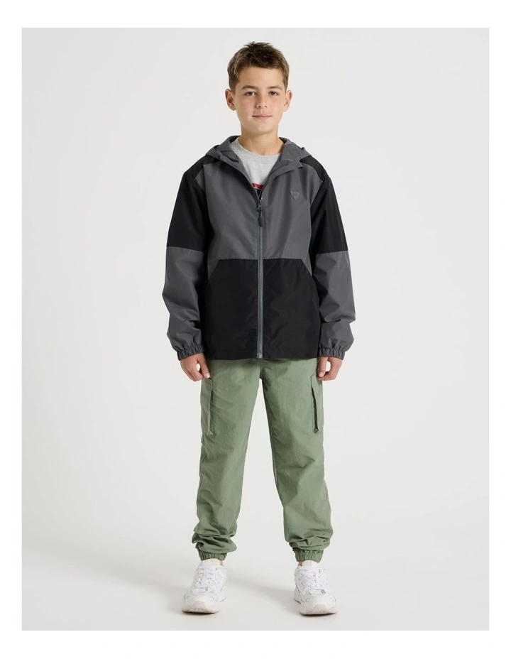 Wind Breaker Jacket in Charcoal and Black image 1