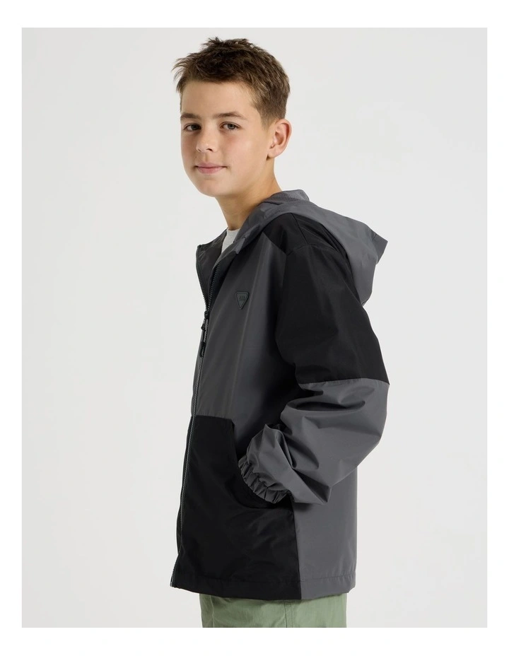Wind Breaker Jacket in Charcoal and Black image 2