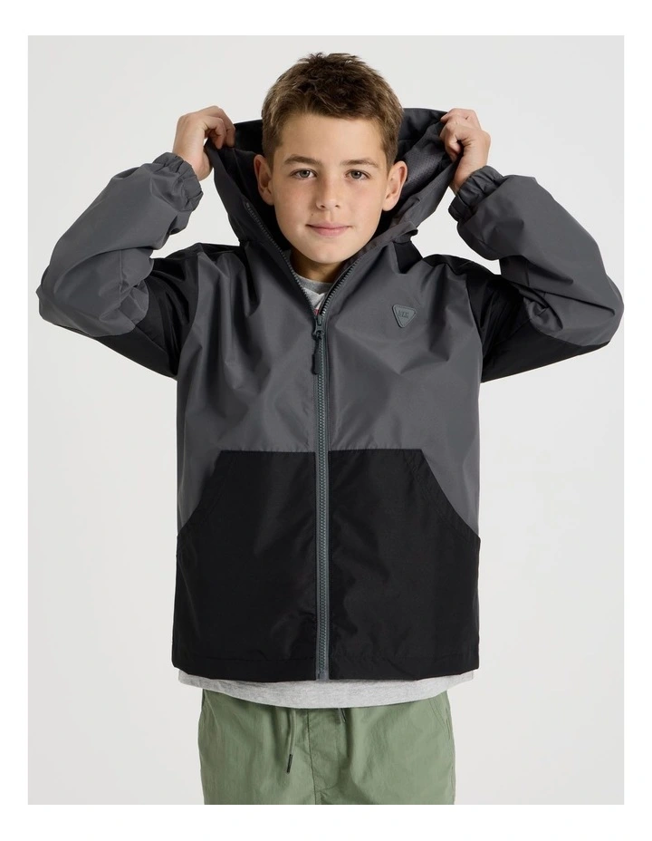Wind Breaker Jacket in Charcoal and Black image 3
