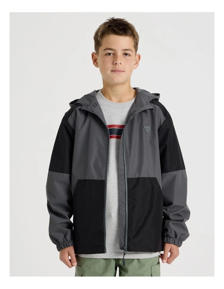 Wind Breaker Jacket in Charcoal and Black image 4