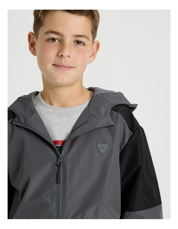 Wind Breaker Jacket in Charcoal and Black image 5