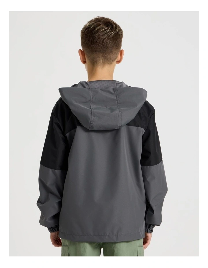Wind Breaker Jacket in Charcoal and Black image 6