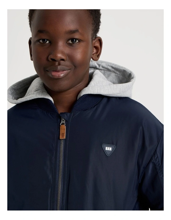 Woven Bomber Jacket in Navy image 4