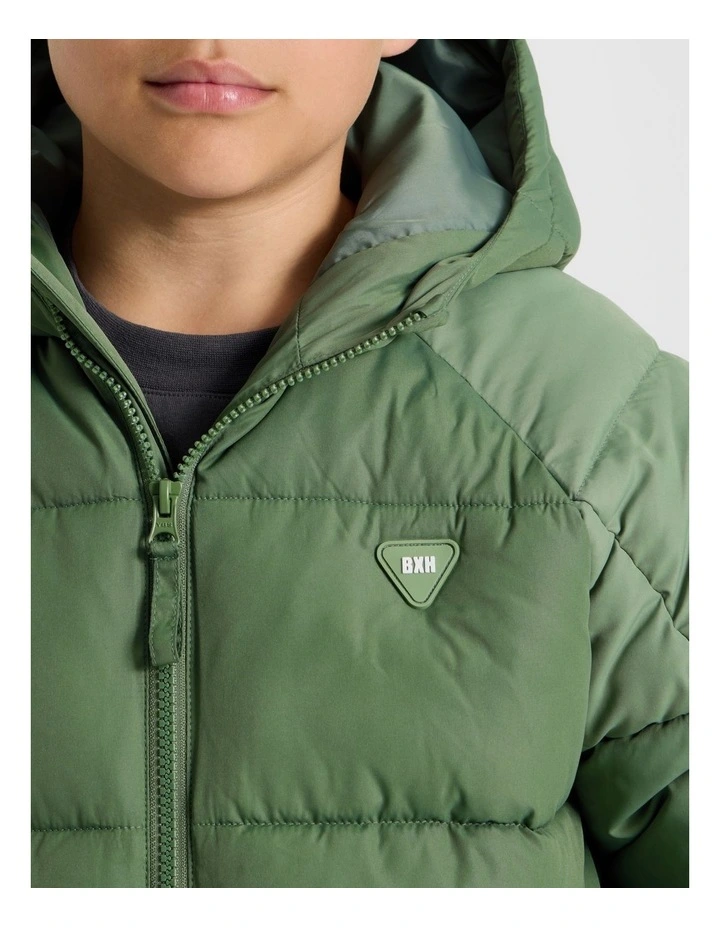 Recycled Puffer Jacket in Khaki image 7