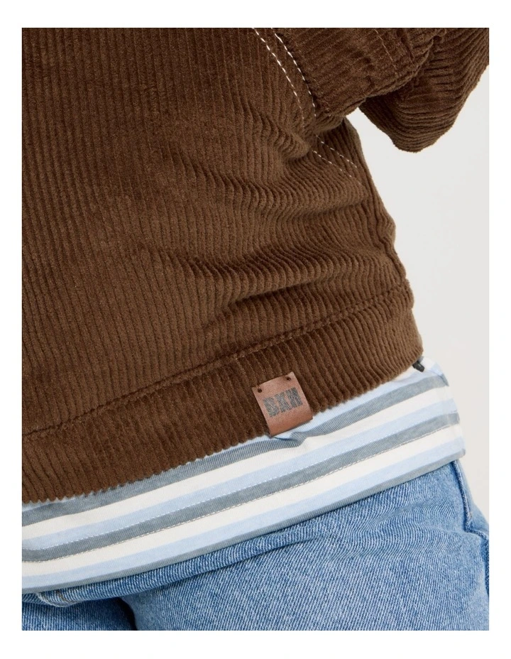 Classic Cord Jacket with Sherpa Collar in Brown image 4