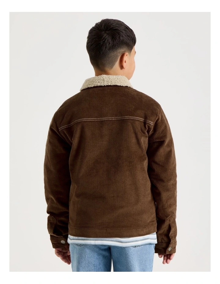 Classic Cord Jacket with Sherpa Collar in Brown image 6