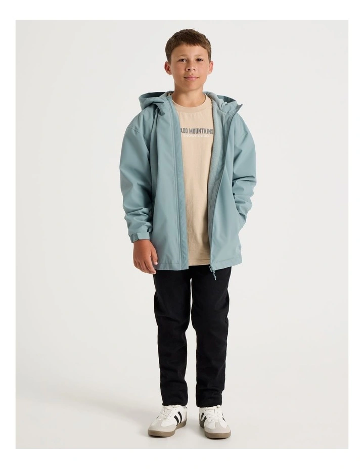 Rain Jacket with Fleece Lining in Blue image 3