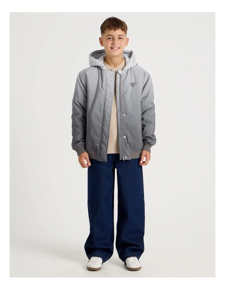 Ombre Puffer Jacket in Grey image 3