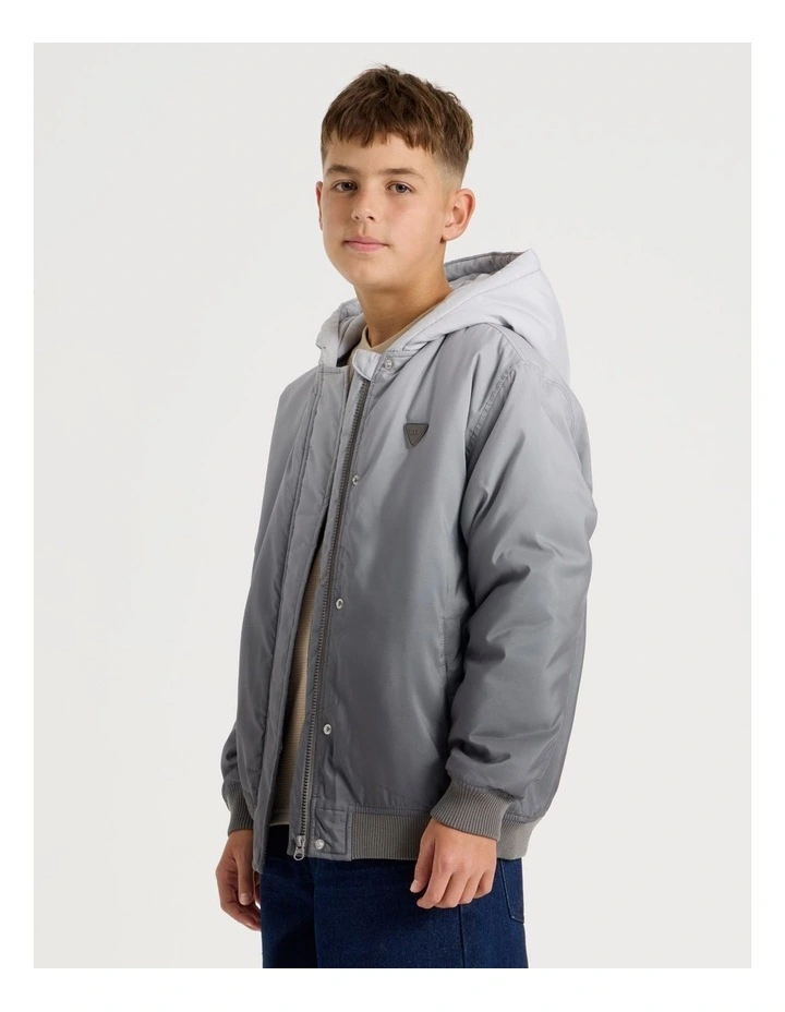 Ombre Puffer Jacket in Grey image 4