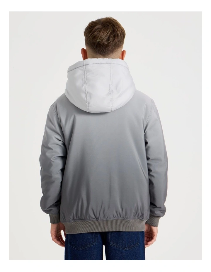 Ombre Puffer Jacket in Grey image 6